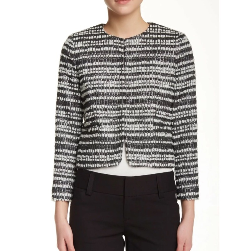 Alice and Olivia Kidman Tweed Box Jacket